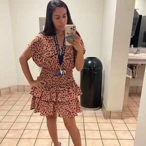 Tan and Black Animal Print Dress